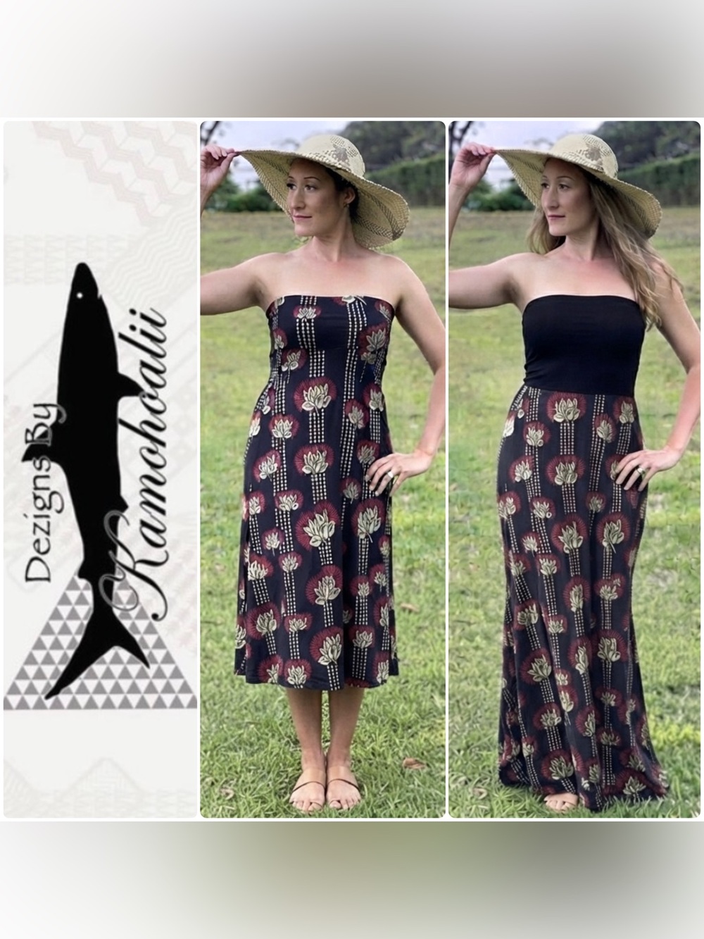 🆕 Dezigns by Kamohoali’i Hawaii • XL • Tube Dress / Maxi Skirt • Ohia Lehua